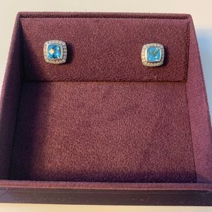 David Yurman Blue Stud Earrings